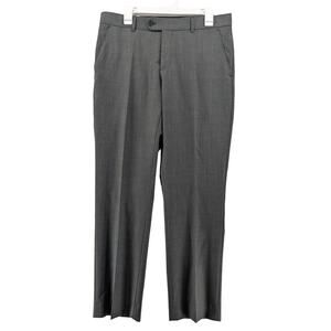 Dress Pants Gray Regular Mens Slim Fit Wool‎ Trousers S12534PS3 Business Formals